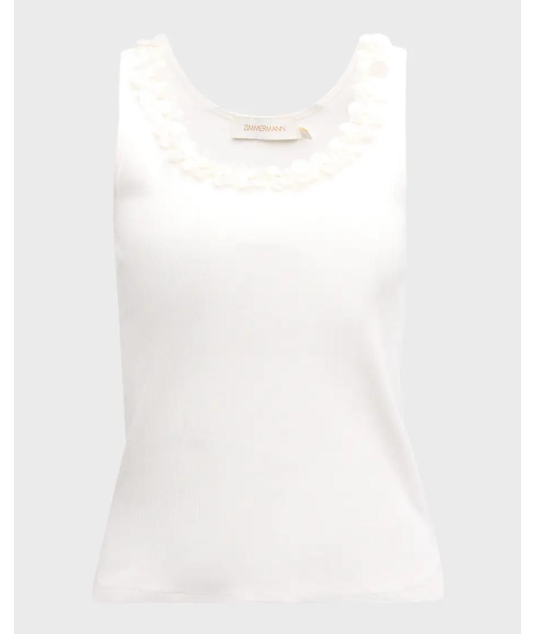 ZIMMERMANN Белая хлопко-эластановая майка, фото 5