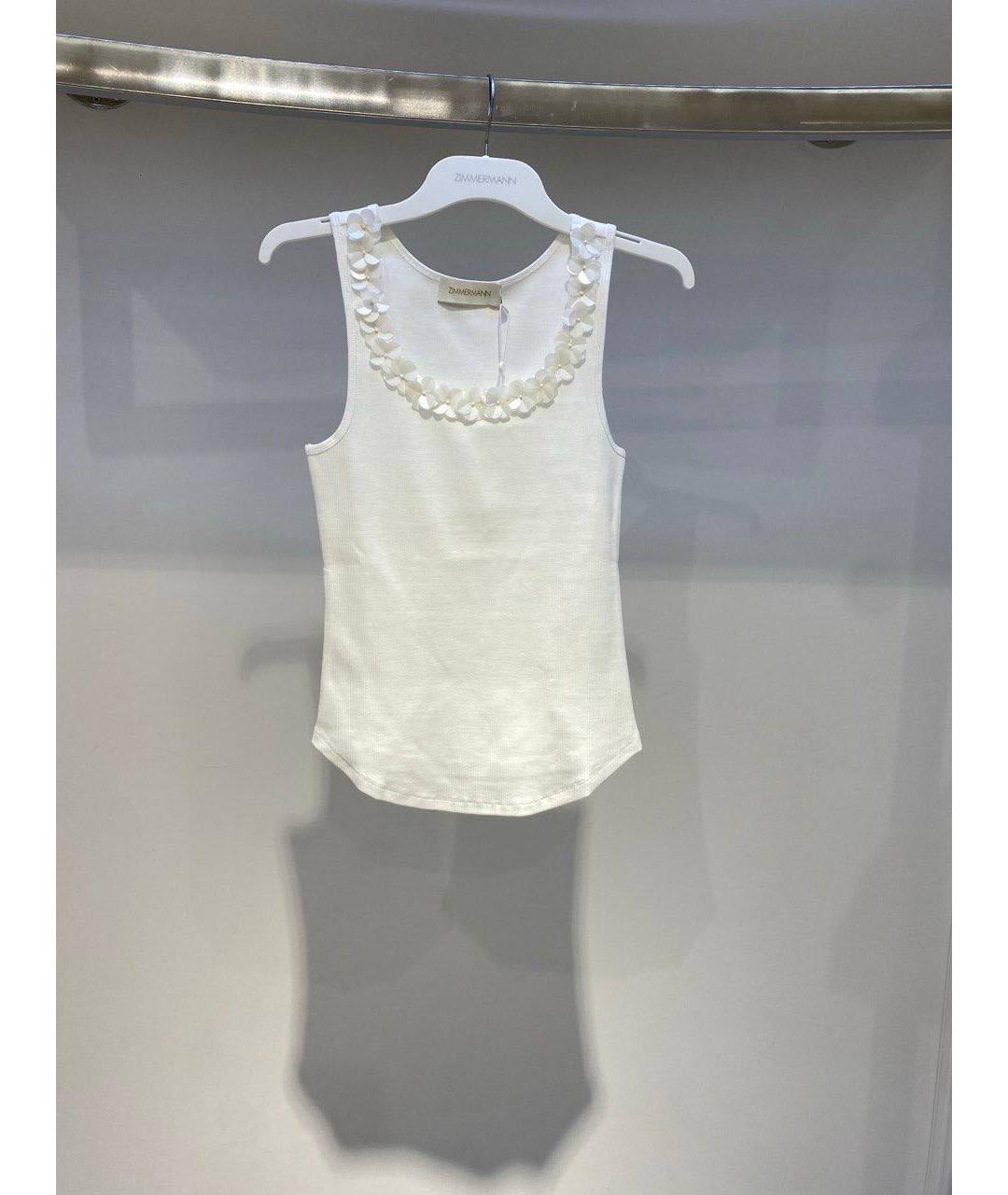 ZIMMERMANN Белая хлопко-эластановая майка, фото 2