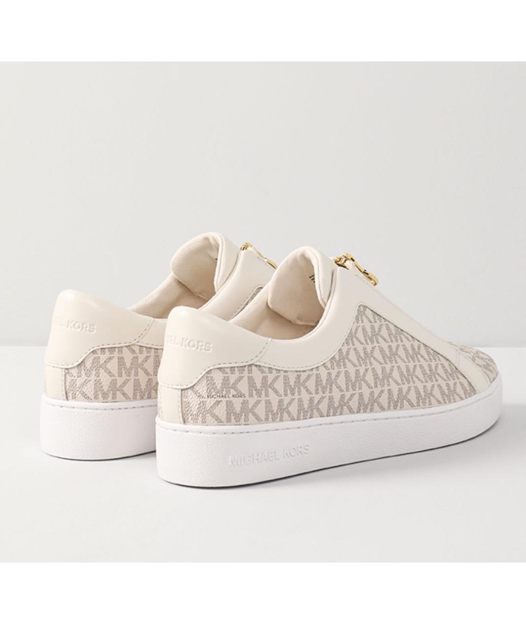 MICHAEL KORS Бежевые кожаные кеды, фото 3