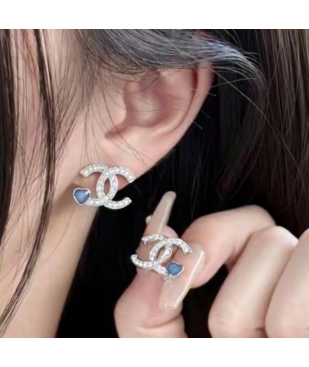 CHANEL Серебряные металлические серьги, фото 6