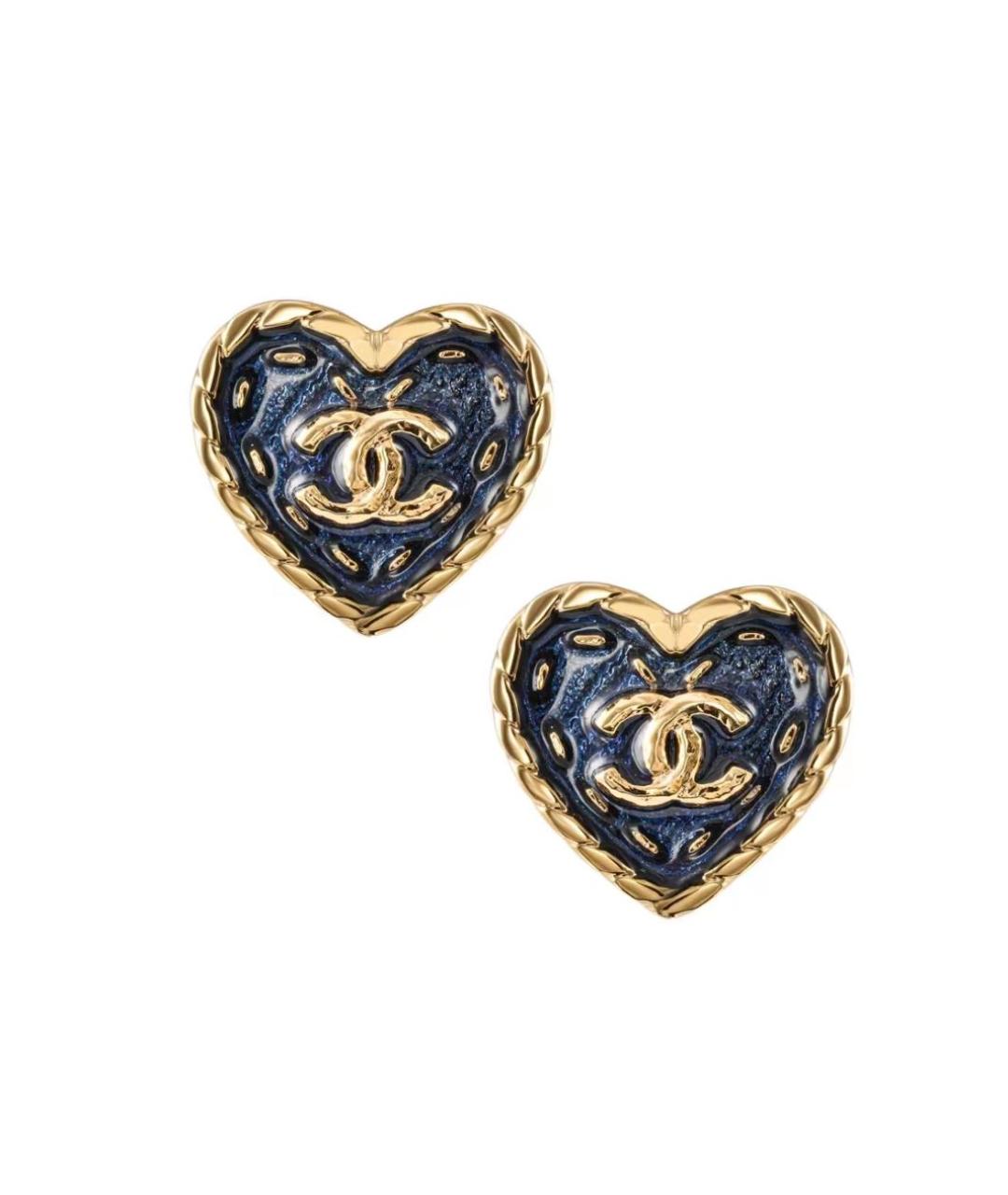 CHANEL Золотые металлические серьги, фото 1