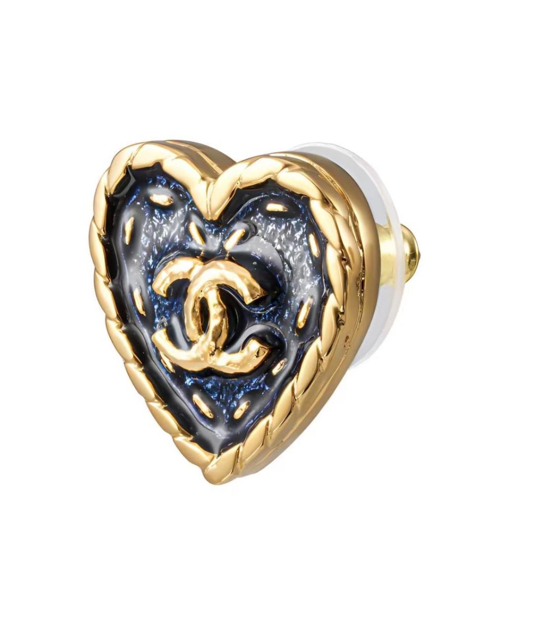 CHANEL Золотые металлические серьги, фото 3