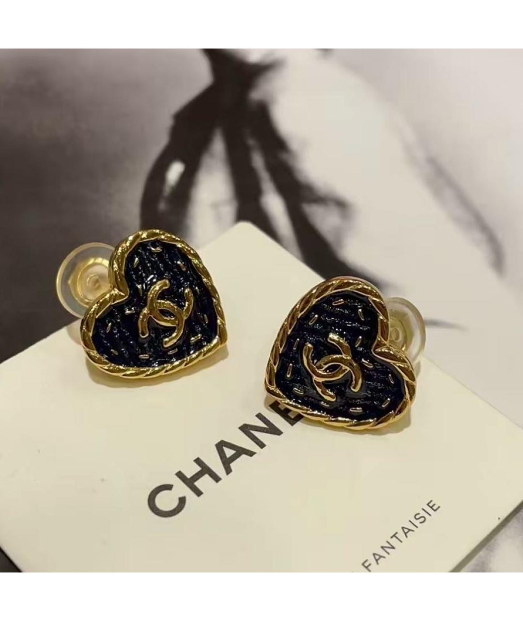 CHANEL Золотые металлические серьги, фото 6