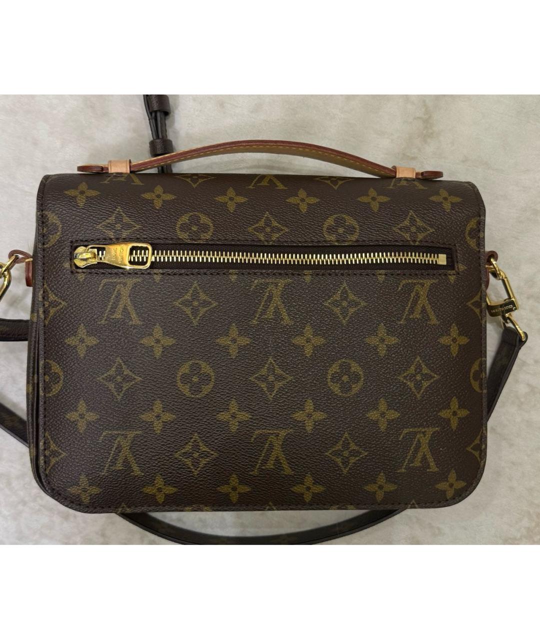 LOUIS VUITTON Коричневая кожаная сумка через плечо, фото 2