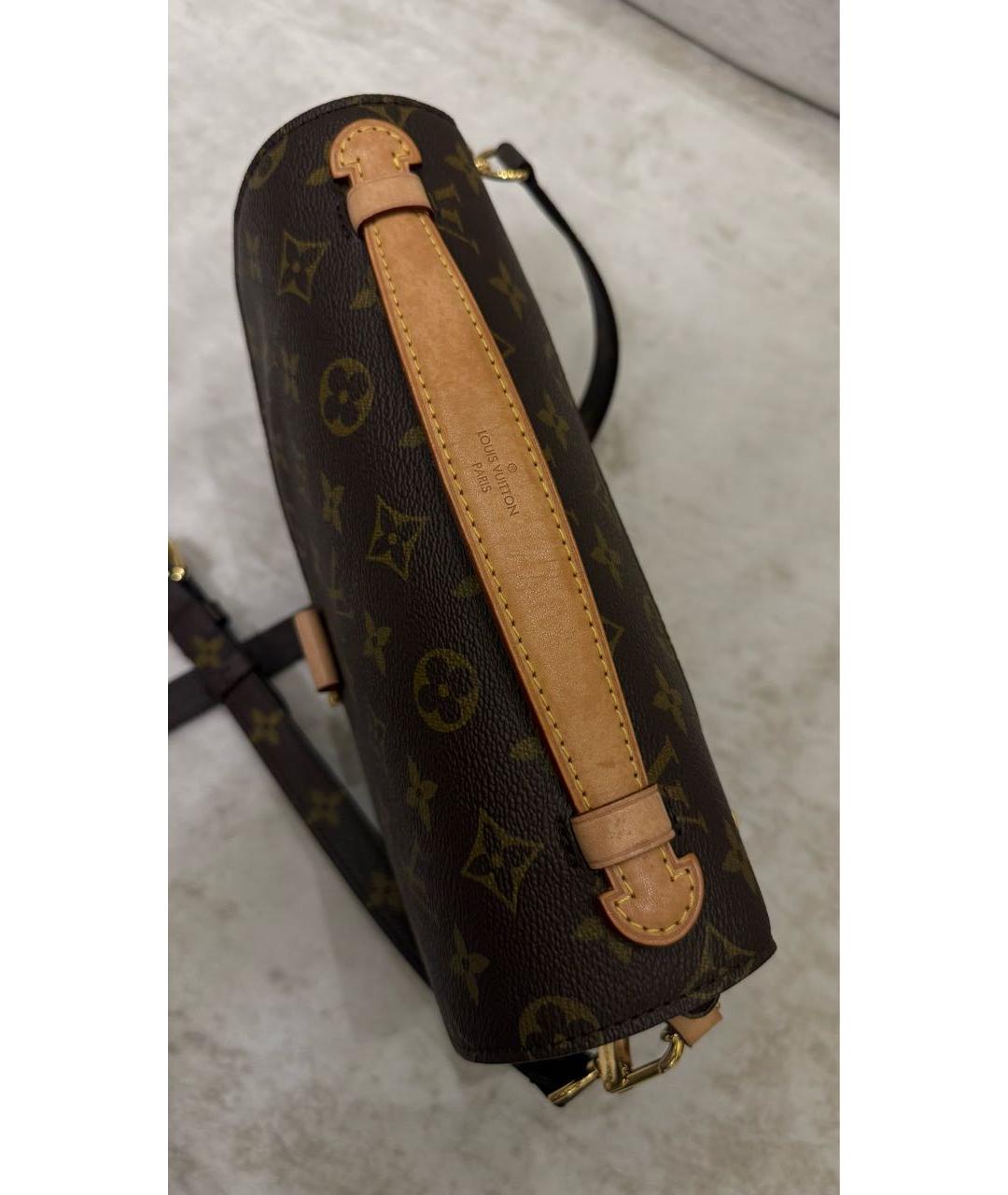 LOUIS VUITTON Коричневая кожаная сумка через плечо, фото 3