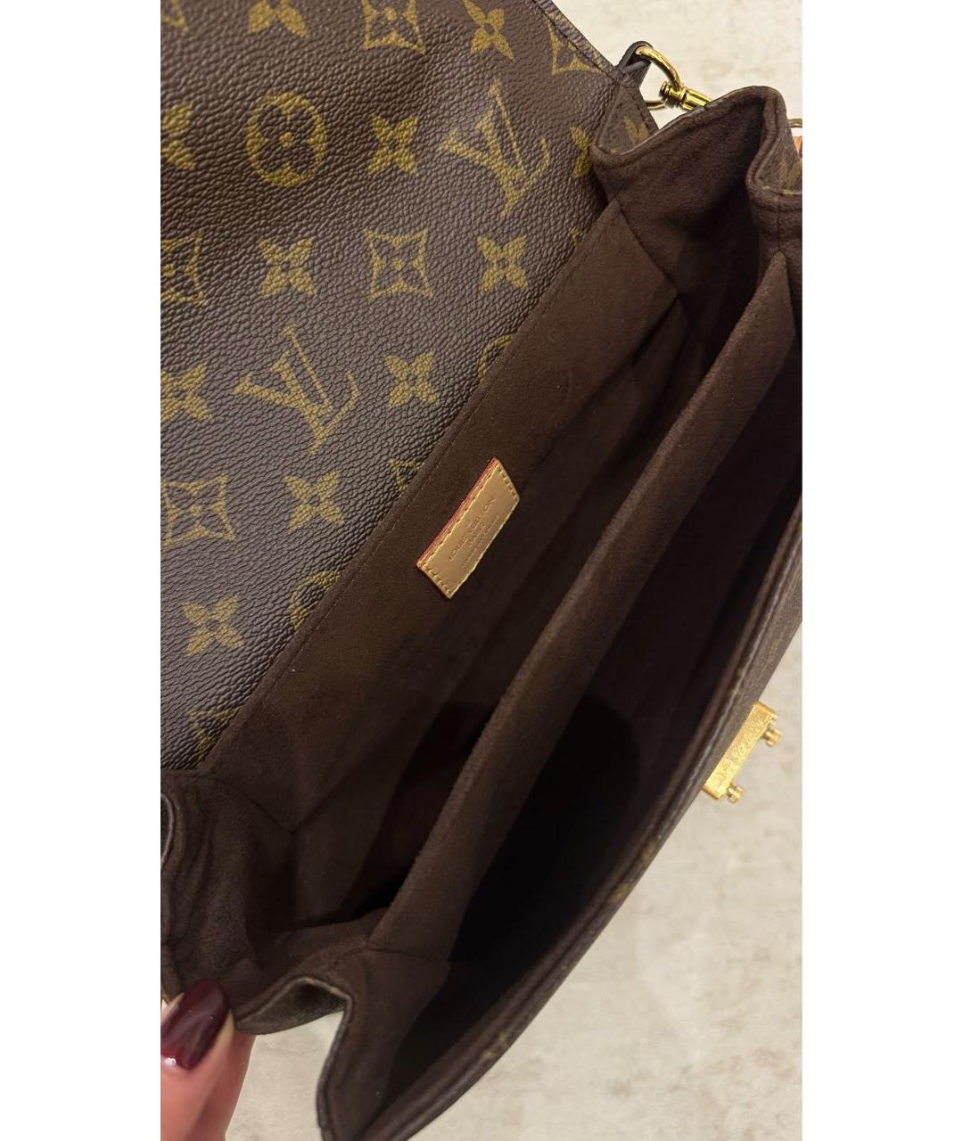 LOUIS VUITTON Коричневая кожаная сумка через плечо, фото 4