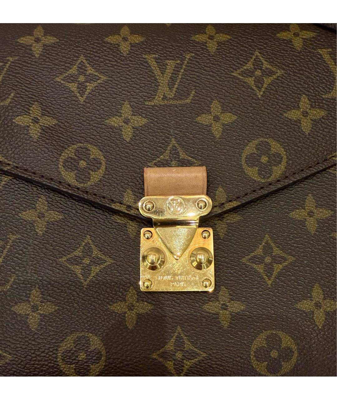 LOUIS VUITTON Коричневая кожаная сумка через плечо, фото 6