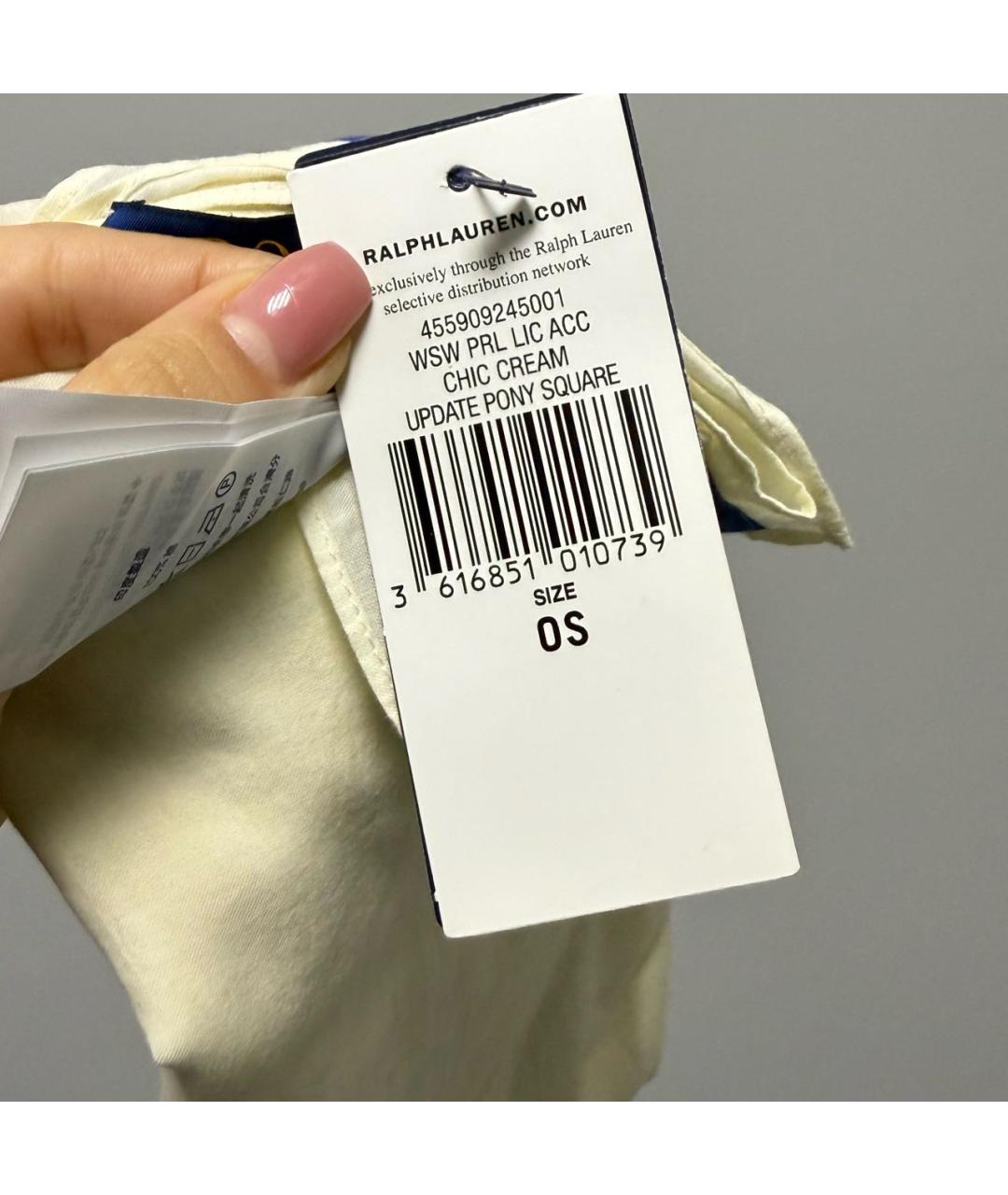 POLO RALPH LAUREN Белый хлопковый платок, фото 8