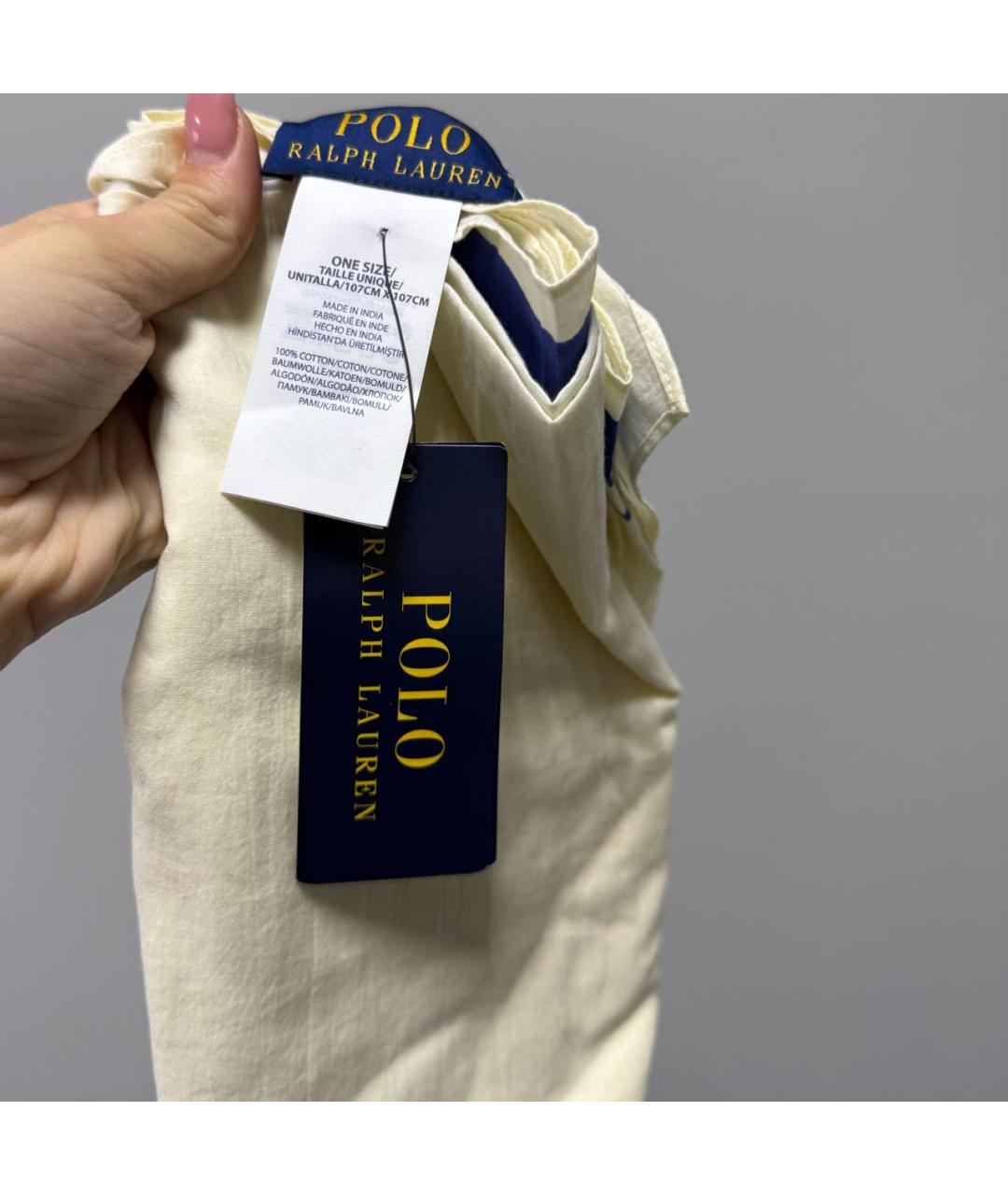 POLO RALPH LAUREN Белый хлопковый платок, фото 6