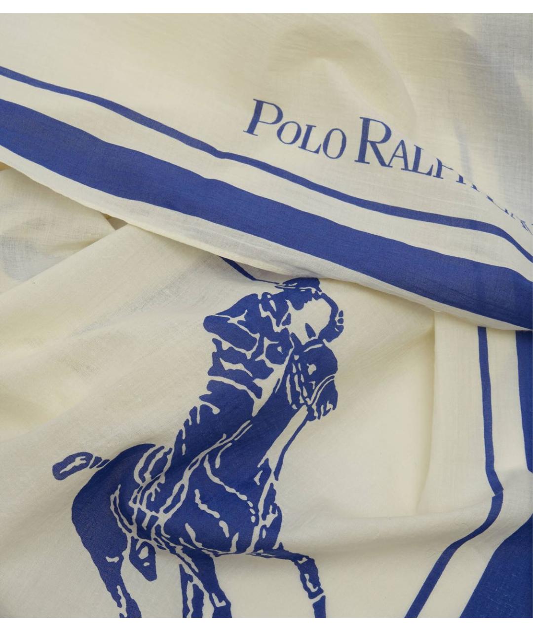 POLO RALPH LAUREN Белый хлопковый платок, фото 2