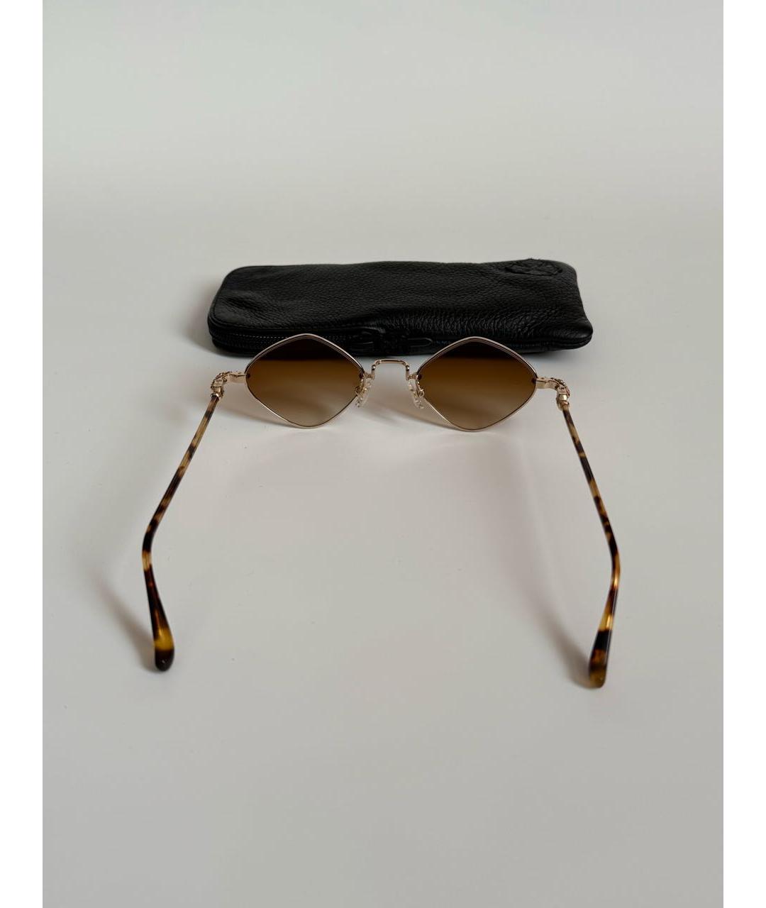 CHROME HEARTS Золотые металлические солнцезащитные очки, фото 3