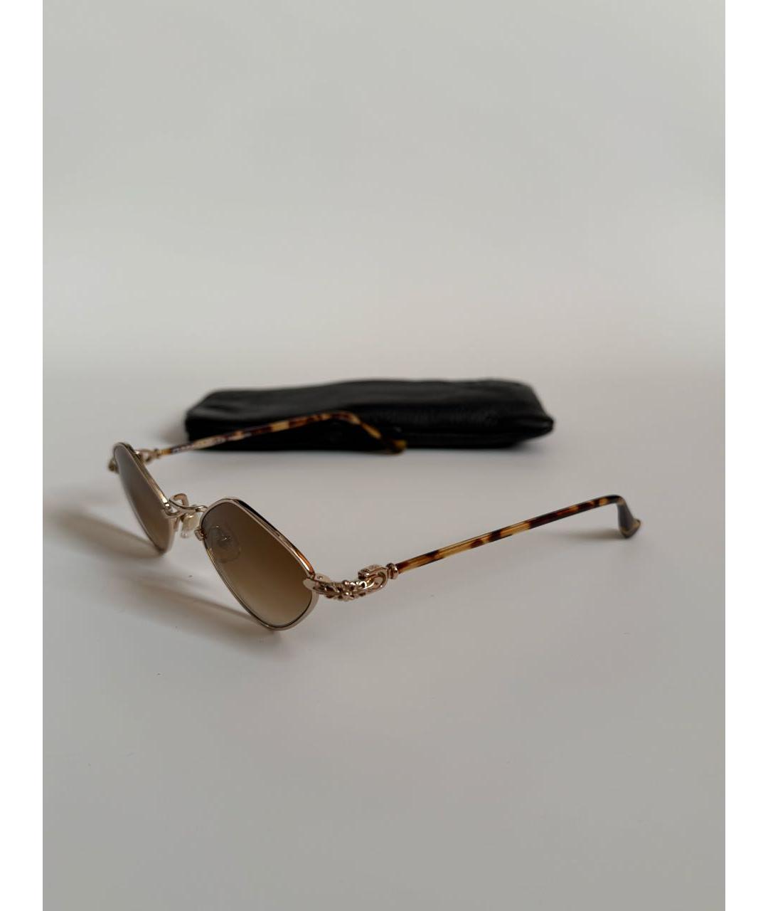 CHROME HEARTS Золотые металлические солнцезащитные очки, фото 2