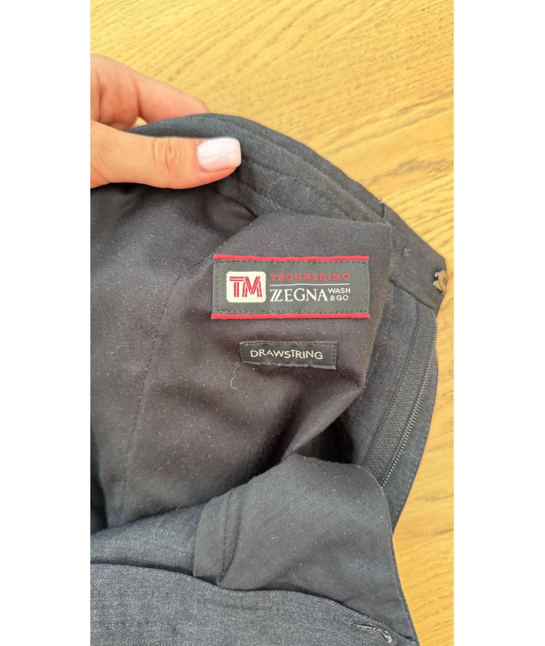 ERMENEGILDO ZEGNA XXX Антрацитовые шерстяные классические брюки, фото 5