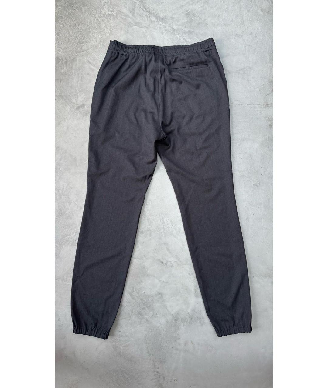 ERMENEGILDO ZEGNA XXX Антрацитовые шерстяные классические брюки, фото 2