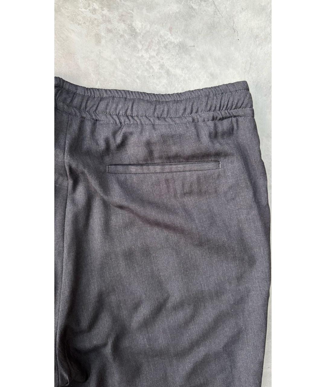 ERMENEGILDO ZEGNA XXX Антрацитовые шерстяные классические брюки, фото 4