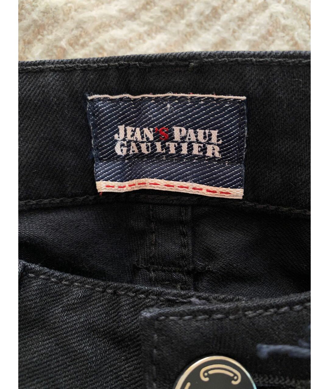 JEAN PAUL GAULTIER Черные хлопковые прямые джинсы, фото 5