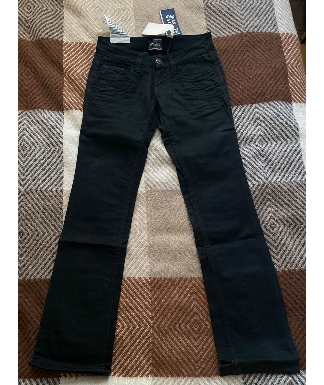 JEAN PAUL GAULTIER Черные хлопковые прямые джинсы, фото 9