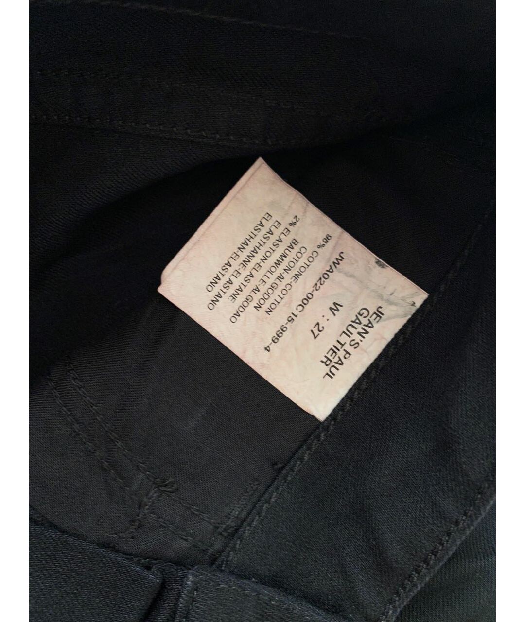 JEAN PAUL GAULTIER Черные хлопковые прямые джинсы, фото 4