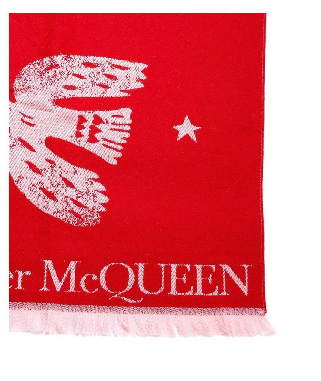 ALEXANDER MCQUEEN Красный шерстяной шарф, фото 2