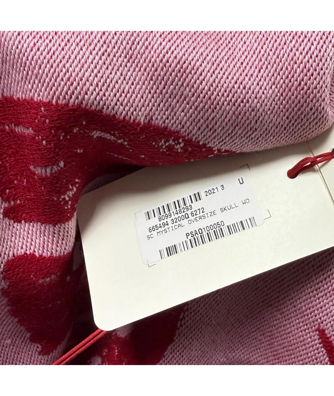 ALEXANDER MCQUEEN Красный шерстяной шарф, фото 3