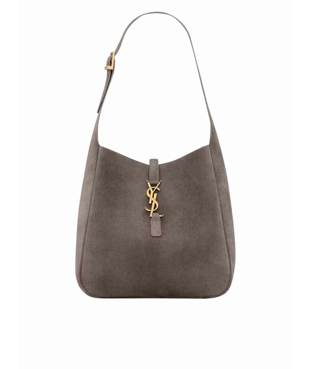 SAINT LAURENT Серая хлопковая сумка с короткими ручками, фото 1