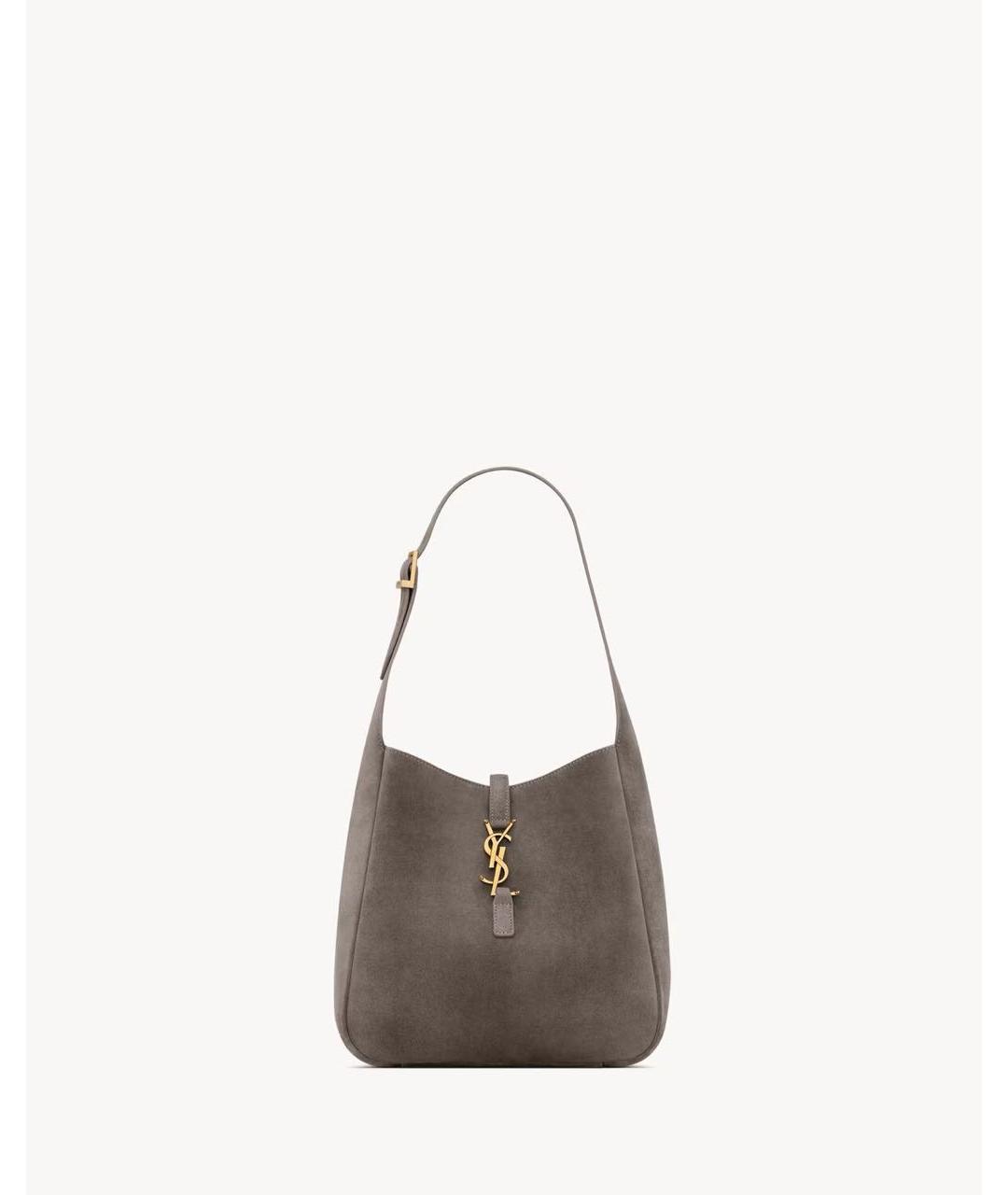 SAINT LAURENT Серая хлопковая сумка с короткими ручками, фото 6