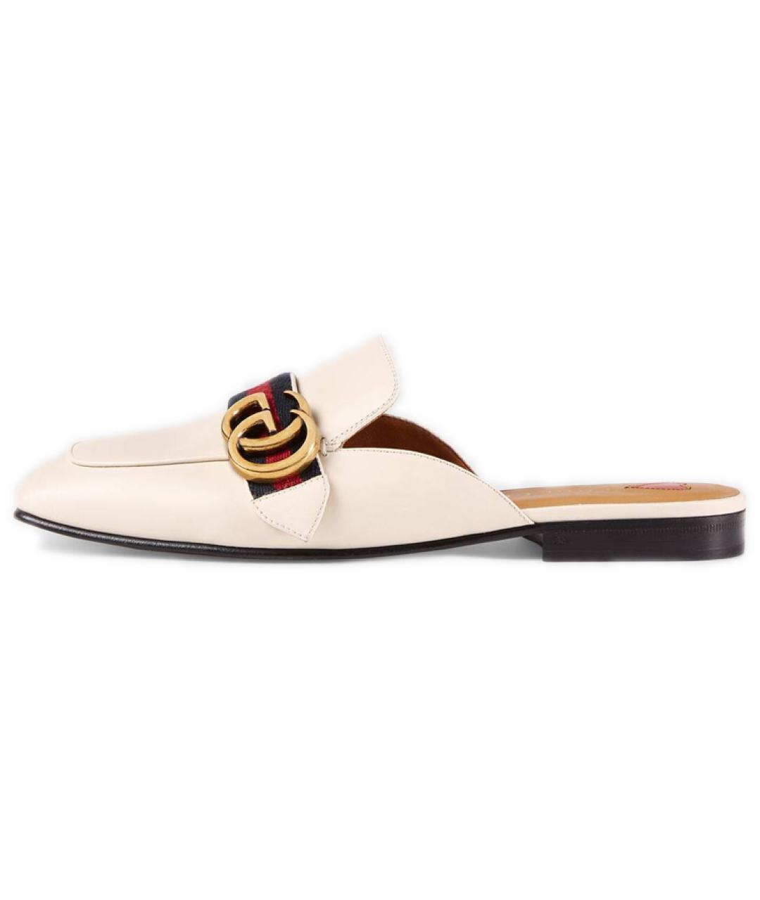 GUCCI Белые кожаные мюли, фото 6