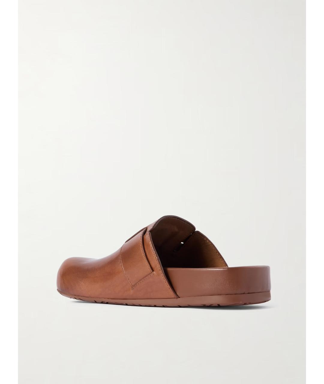 LOEWE Коричневые кожаные мюли, фото 5