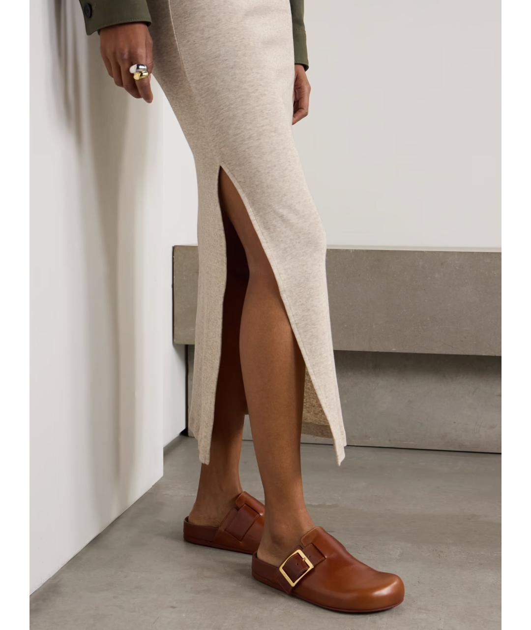 LOEWE Коричневые кожаные мюли, фото 2