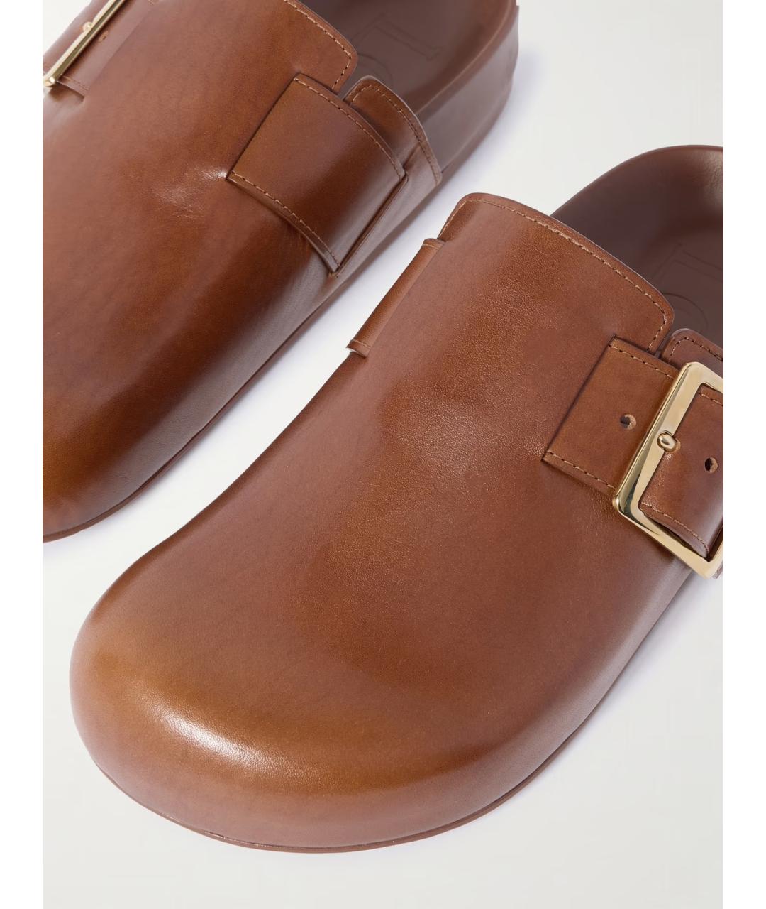 LOEWE Коричневые кожаные мюли, фото 3