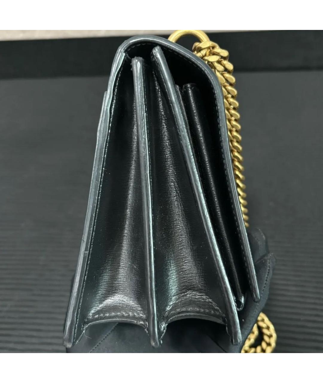 SAINT LAURENT Черная кожаная сумка через плечо, фото 6