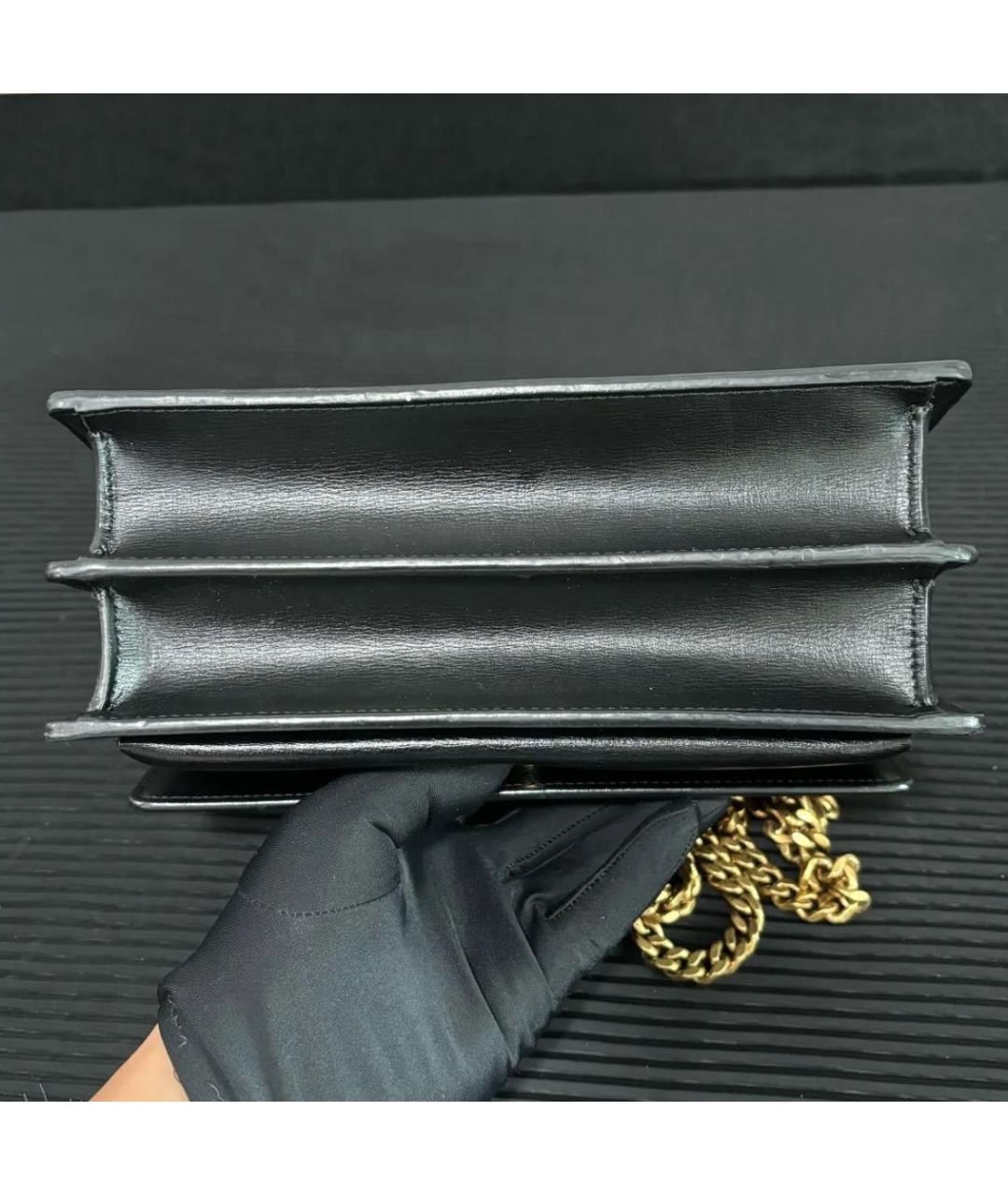 SAINT LAURENT Черная кожаная сумка через плечо, фото 3