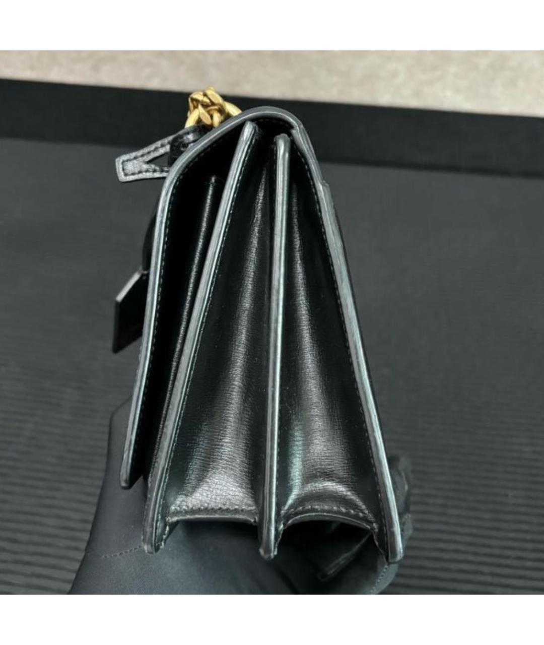 SAINT LAURENT Черная кожаная сумка через плечо, фото 5