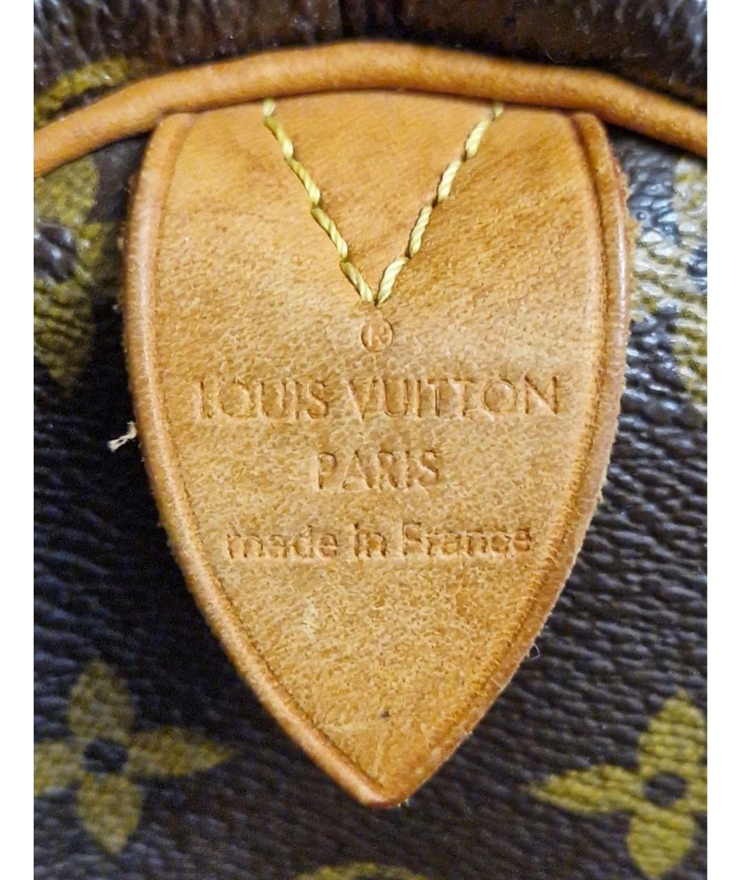 LOUIS VUITTON Коричневая кожаная сумка с короткими ручками, фото 7