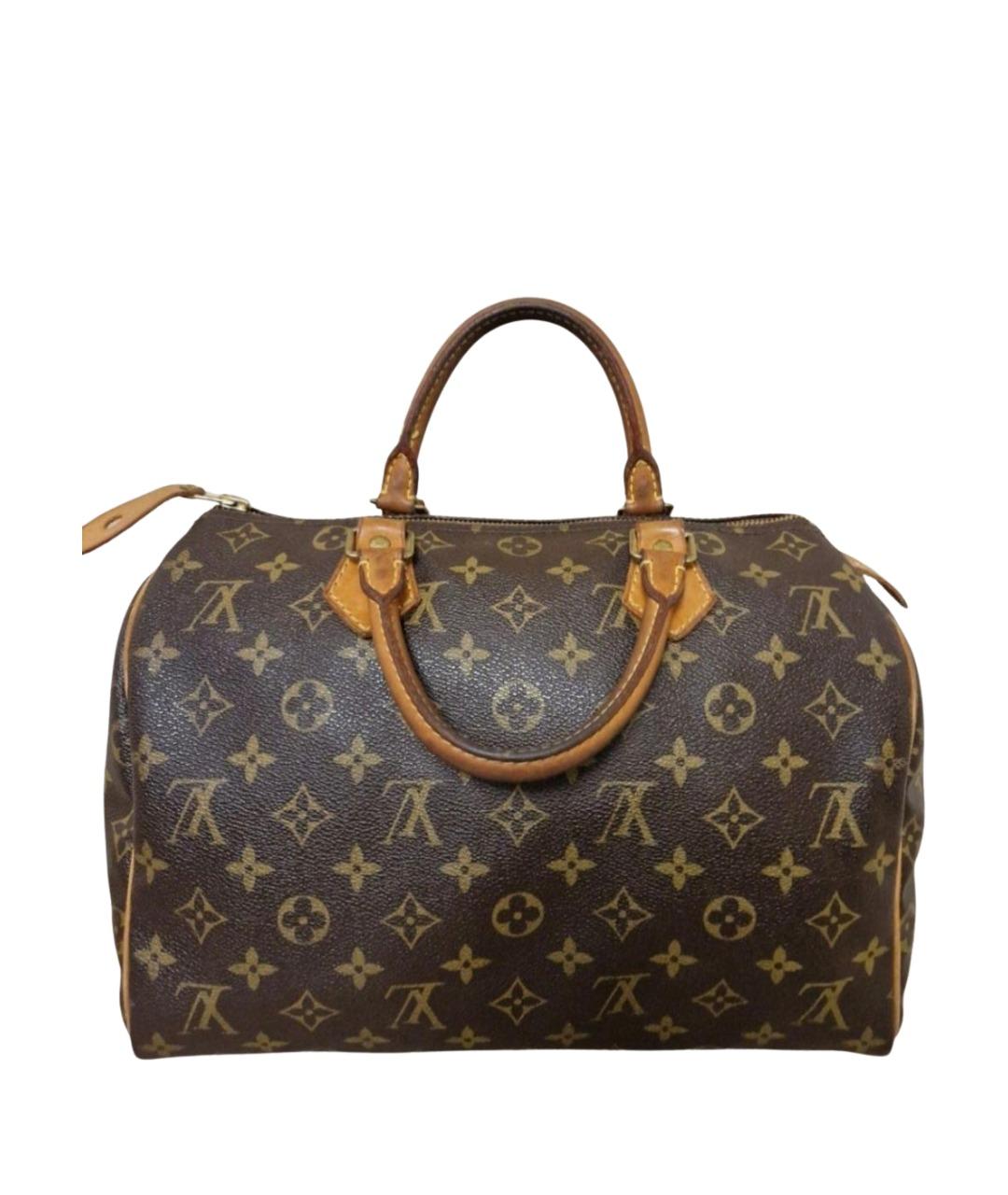 LOUIS VUITTON Коричневая кожаная сумка с короткими ручками, фото 1