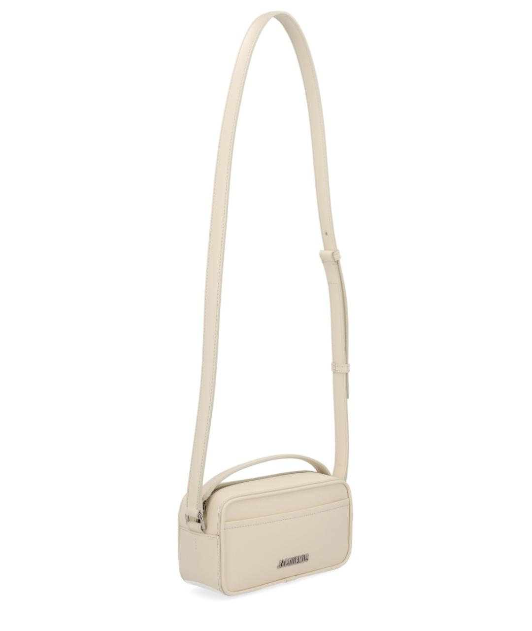 JACQUEMUS Бежевая кожаная сумка на плечо, фото 2
