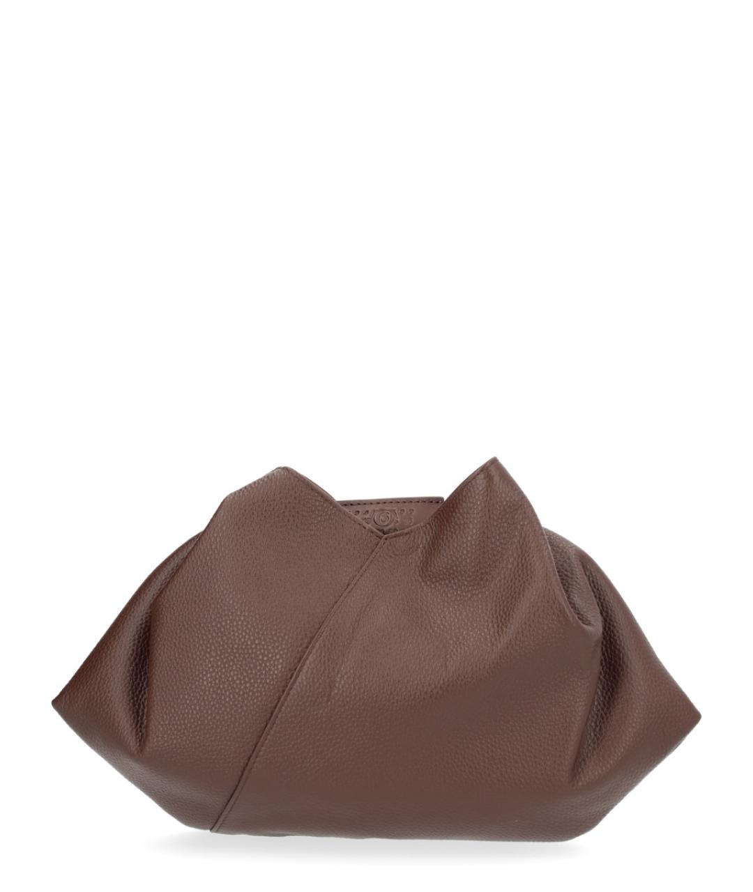 MM6 MAISON MARGIELA Коричневая кожаная сумка тоут, фото 1