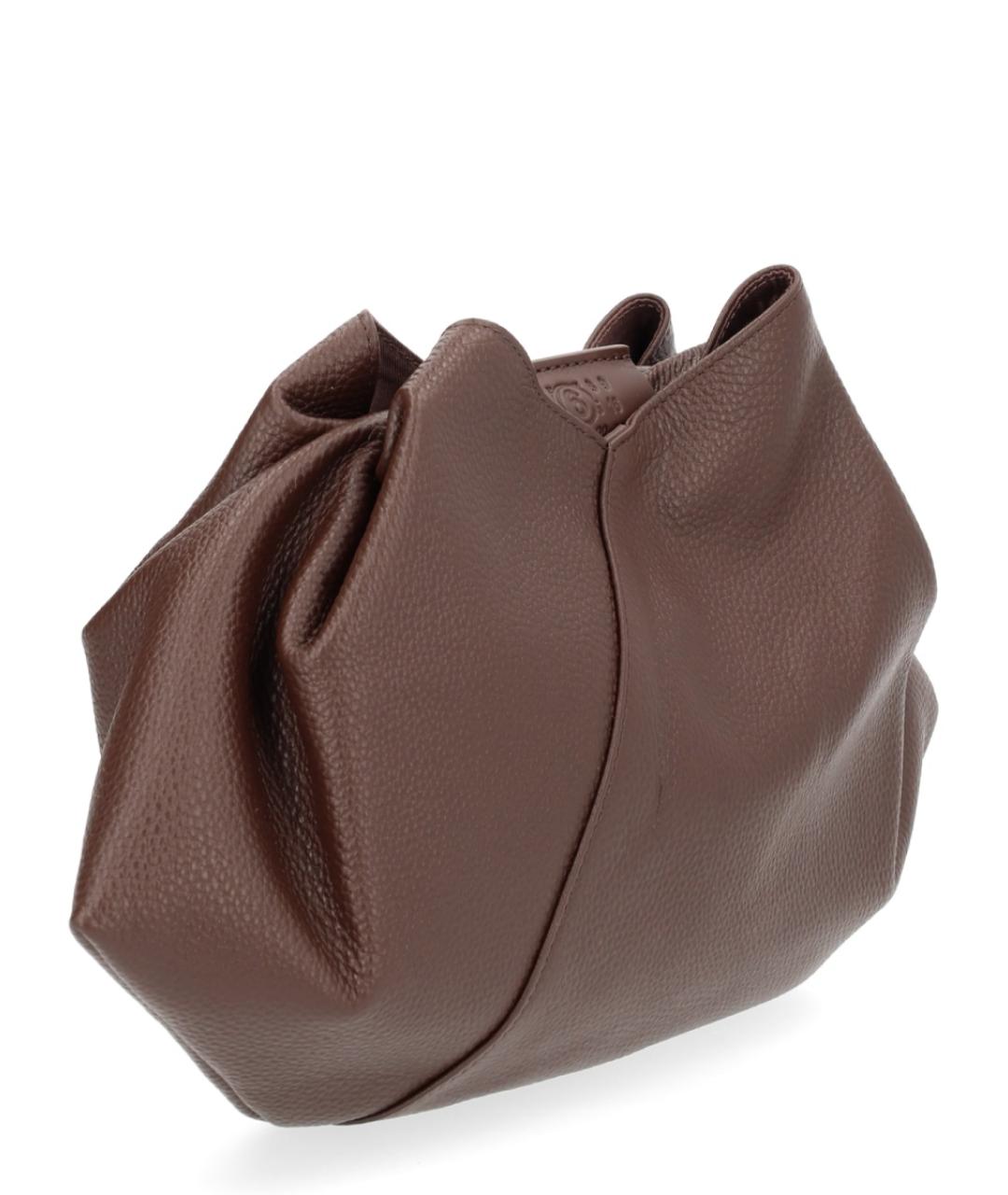 MM6 MAISON MARGIELA Коричневая кожаная сумка тоут, фото 2