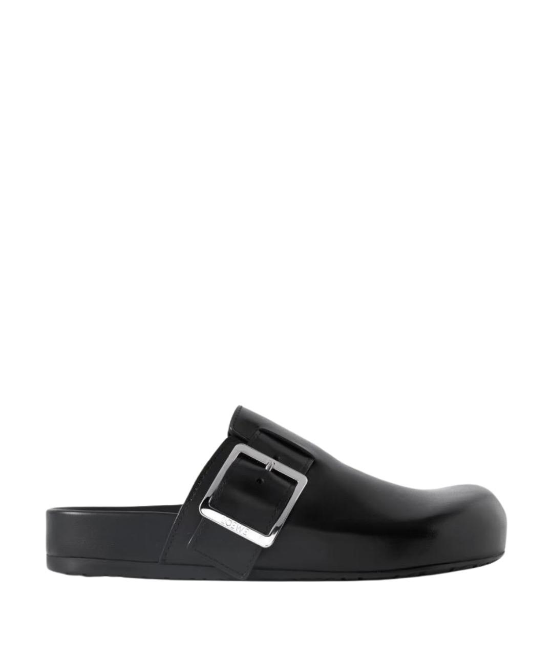 LOEWE Черные кожаные мюли, фото 1
