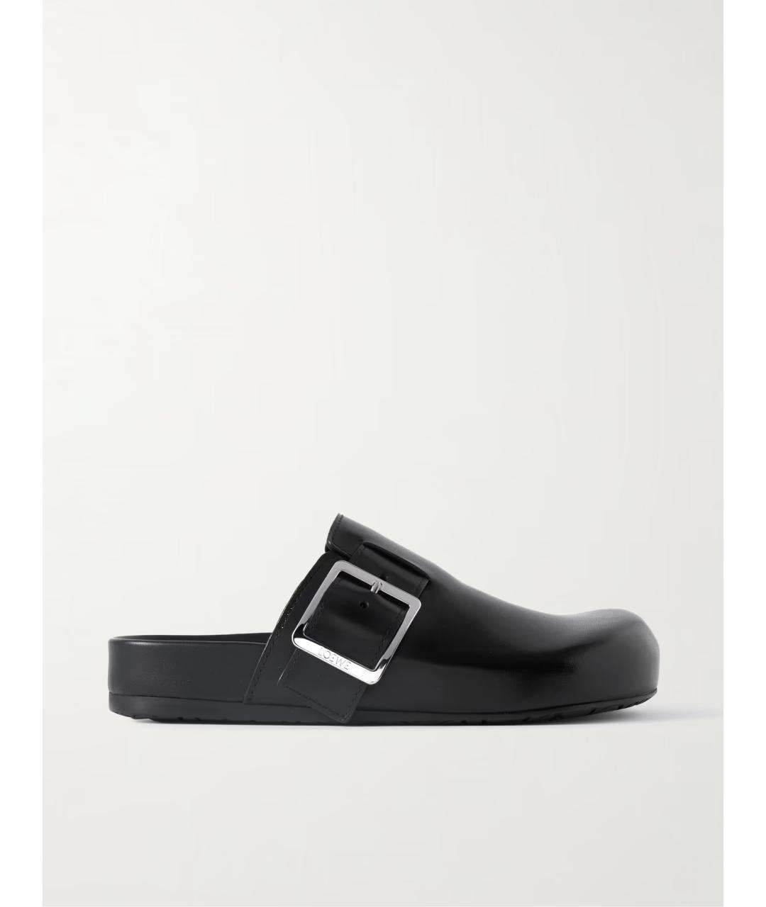 LOEWE Черные кожаные мюли, фото 6