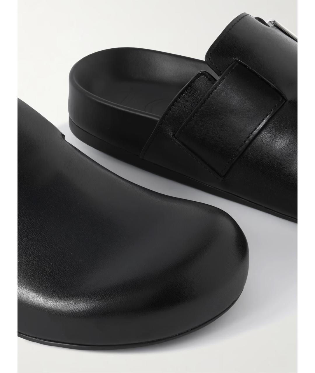 LOEWE Черные кожаные мюли, фото 4
