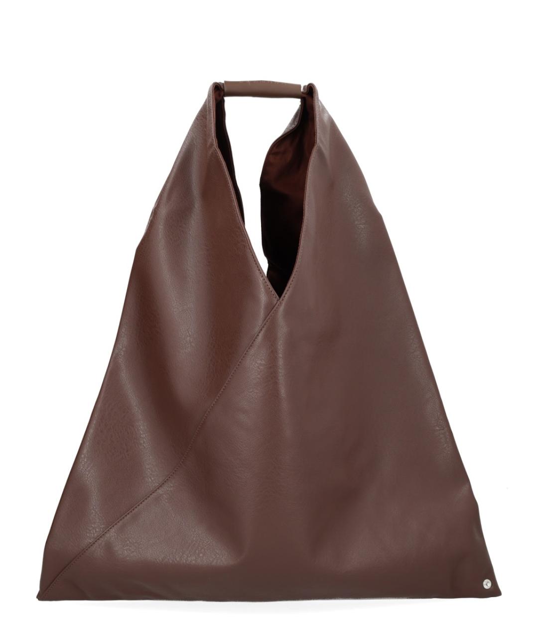 MM6 MAISON MARGIELA Коричневая сумка тоут из искусственной кожи, фото 1