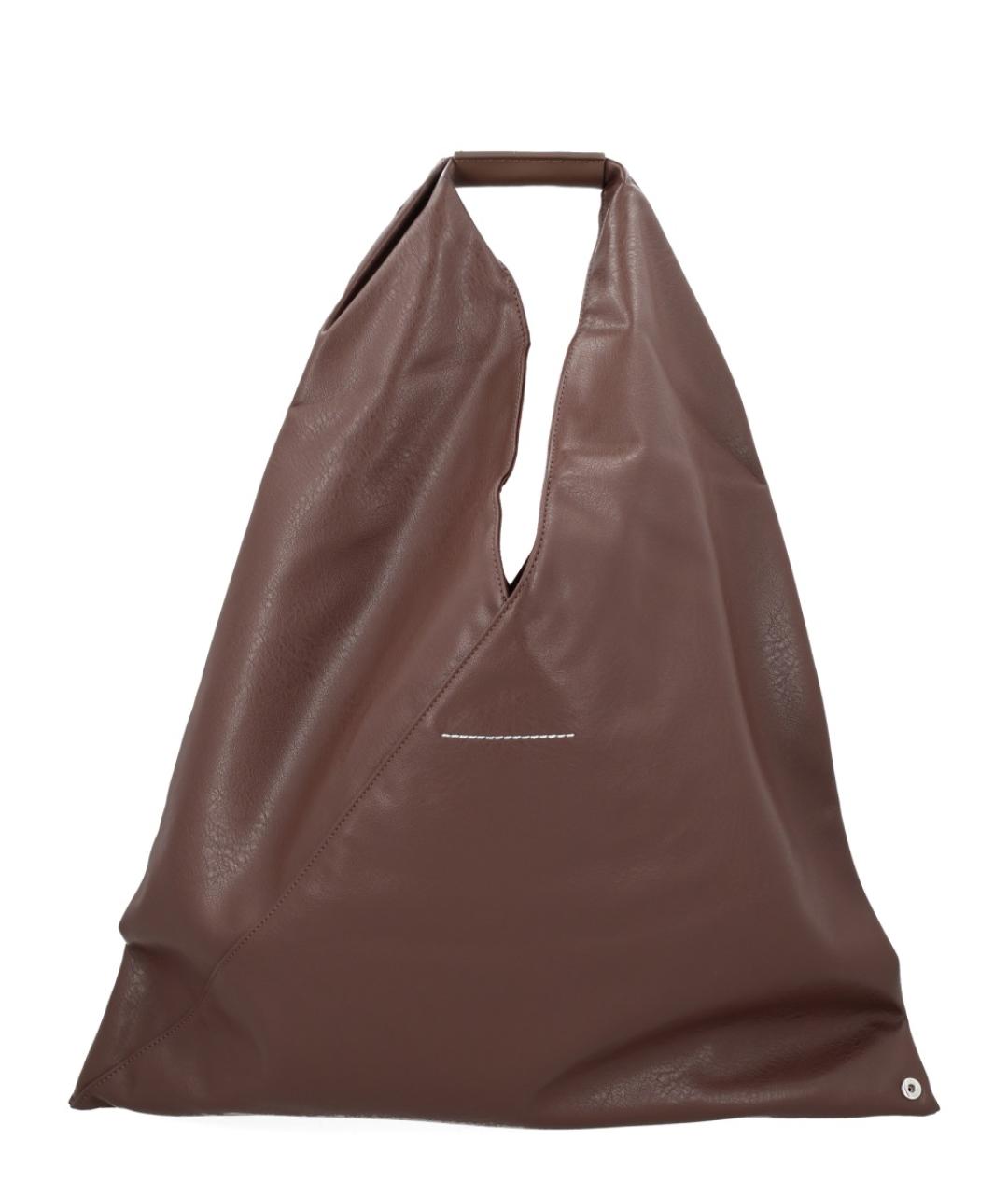 MM6 MAISON MARGIELA Коричневая сумка тоут из искусственной кожи, фото 3