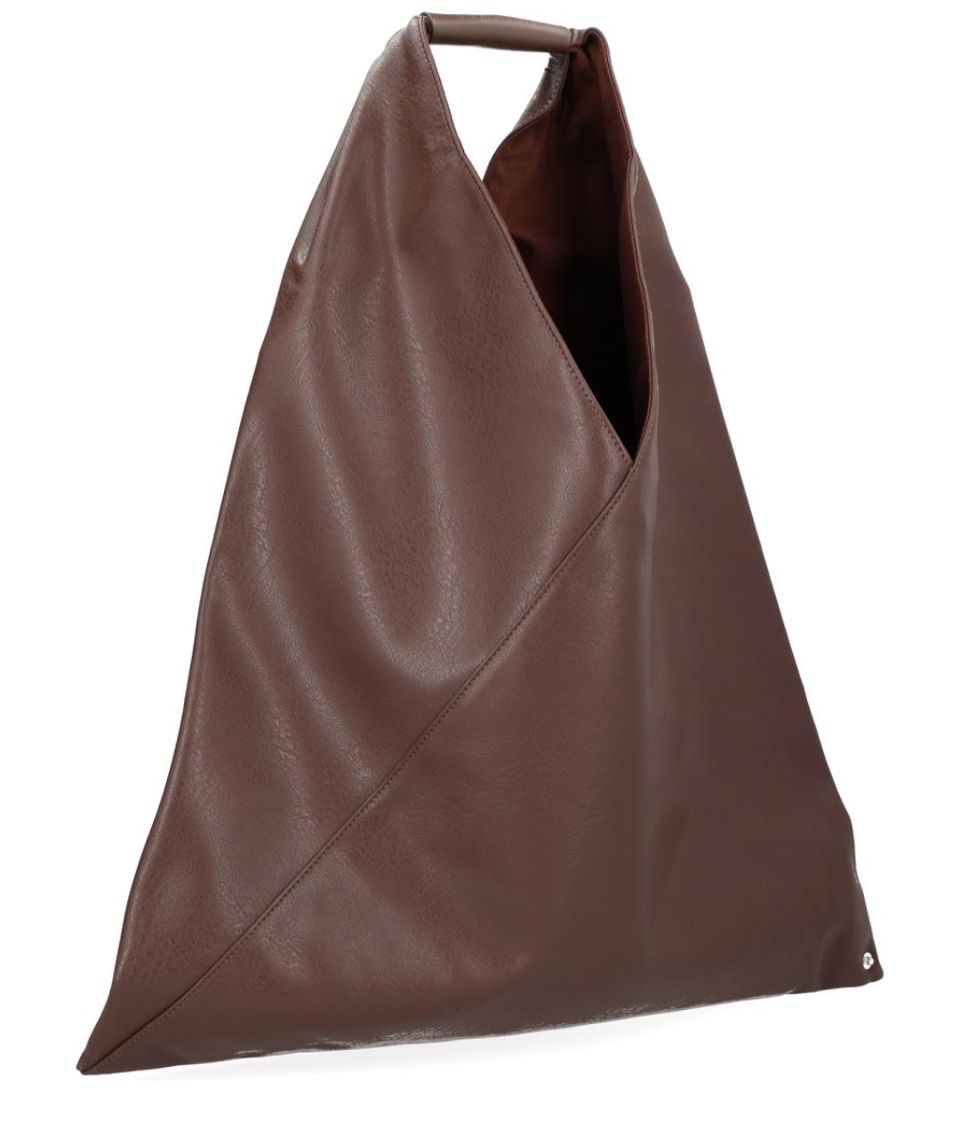 MM6 MAISON MARGIELA Коричневая сумка тоут из искусственной кожи, фото 2