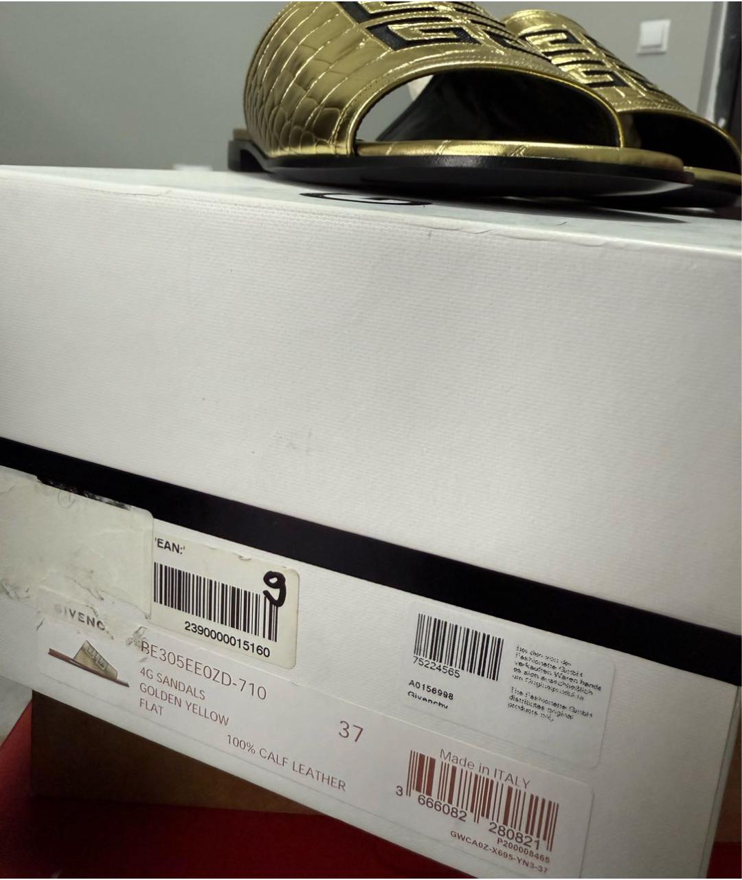 GIVENCHY Золотые шлепанцы, фото 4