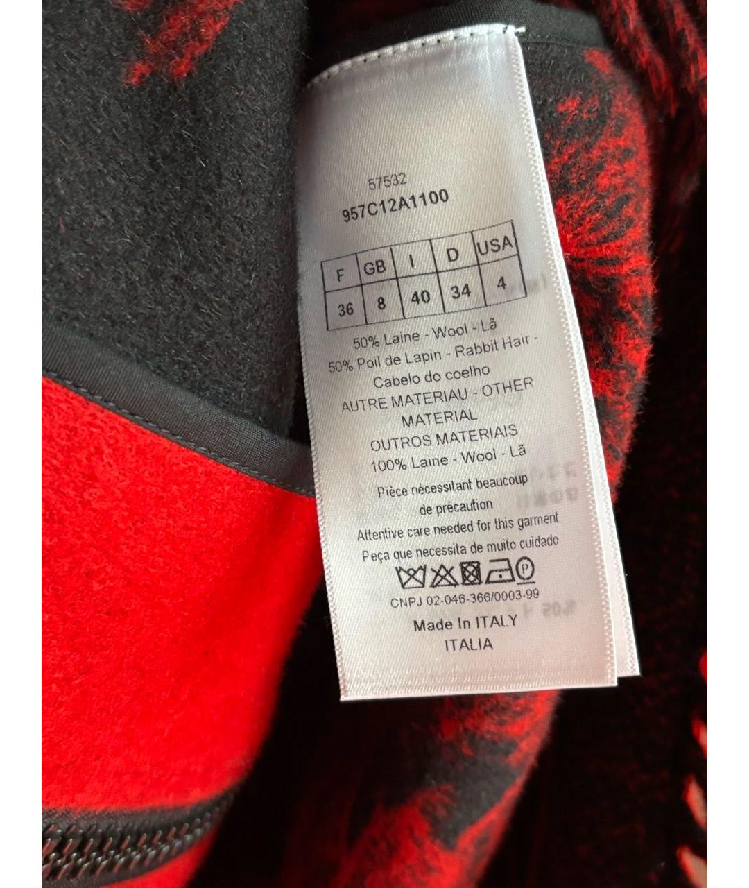 CHRISTIAN DIOR Красное шерстяное пальто, фото 7