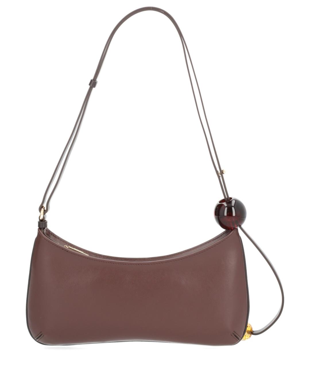 JACQUEMUS Коричневая кожаная сумка с короткими ручками, фото 2