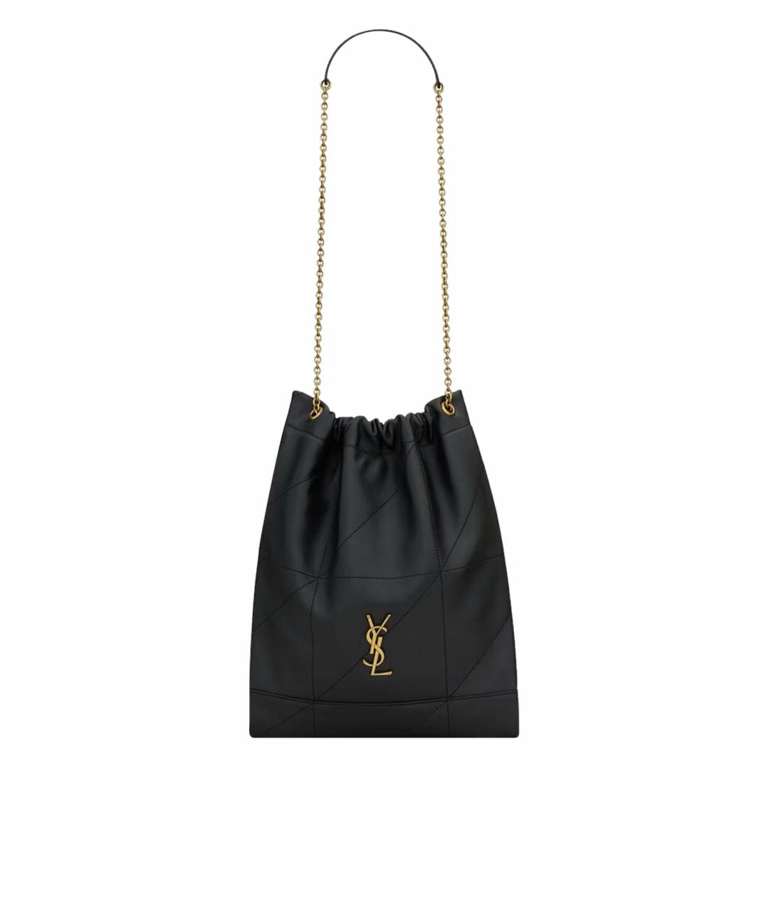 SAINT LAURENT Черная кожаная сумка с короткими ручками, фото 1