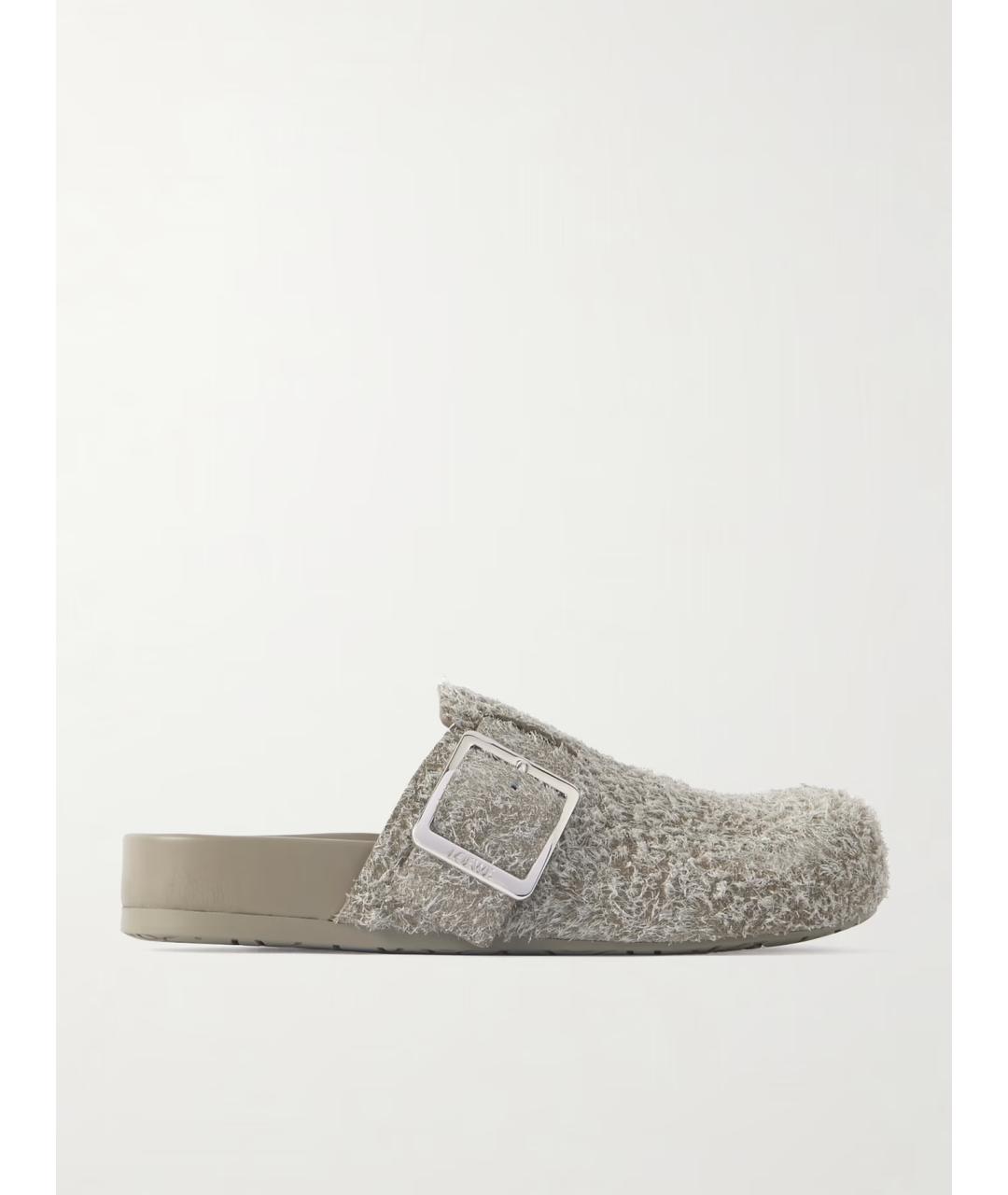 LOEWE Серые замшевые мюли, фото 5