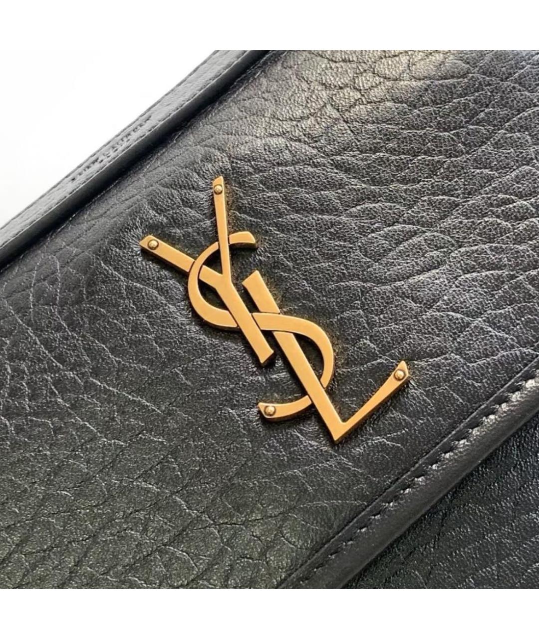 SAINT LAURENT Черная кожаная сумка через плечо, фото 5